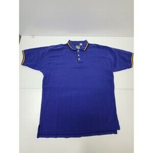 McIntosh Seymour Polo Shirt LARGE Blue Short Sleeve Oregon Rugby Soccer Gear VTG